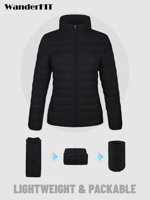 Trendige Damen Pufferjacke – Leichtes Design, gestepptes Muster und Vier praktische Taschen