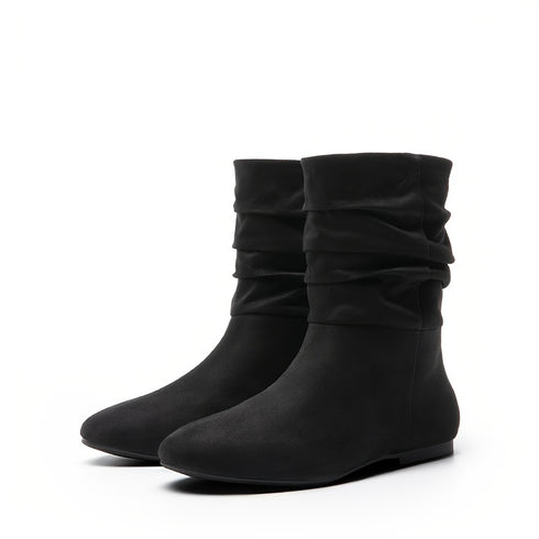 ELEGANTE DAMEN-SLOUCH-STIEFELETTEN - BEQUEMER NIEDRIGER ABSATZ