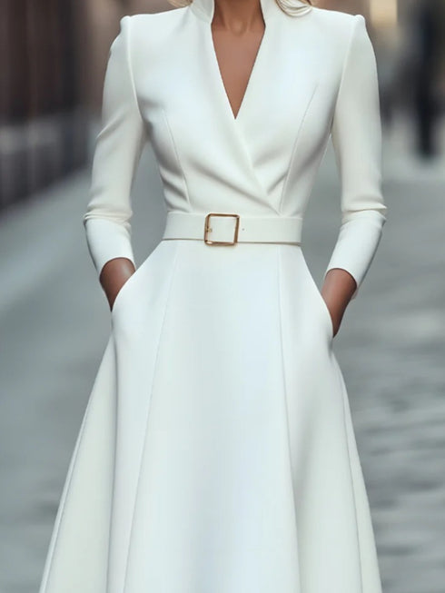Celestina | V-Ausschnitt Damen Kleid