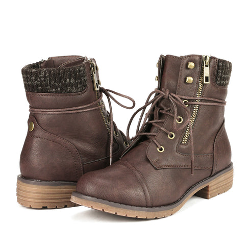 Blockabsatz-Stiefeletten für Damen | Schnürung im Combat-Stil