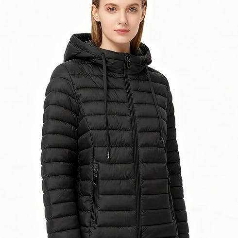 Winter Damenjacke Ultra-leichte Daunenjacke mit Kapuze