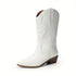 DAMEN COWBOY-STIEFEL - MID-CALF COWGIRL BOOTS MIT DEKORATIVEN NÄHTEN