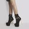 DAMEN-STIEFELETTEN MIT ABSATZ - STILETTO-PUNK-STYLE MIT RUNDER SPITZE