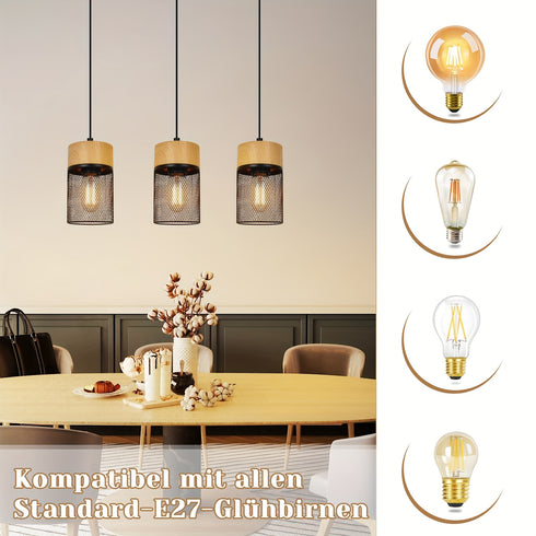 Runa 3 Flammen-Kronleuchter für Wohnzimmer und Esszimmer