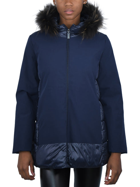 DAMEN WINTERPARKA MIT KAPUZE UND ECHTEM PELZ | NYLONMATERIAL