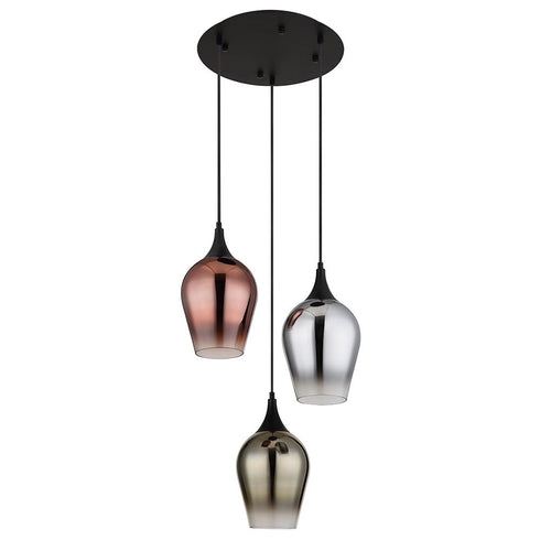 VelaLum Modern chandelier glass 5-burner E27 ceiling light
