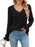 DAMEN PULLOVER MIT V-AUSSCHNITT | LEICHTER LANGARM-JUMPER