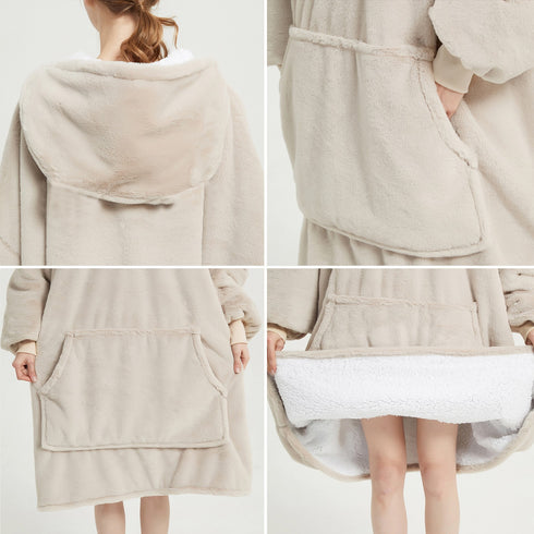 TV-Hoodie-Decke mit Ärmeln und Tasche | übergroß flauschig und gemütlich