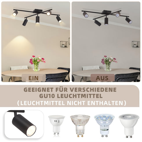 LeuchtGlow Deckenleuchte Moderne drehbare Deckenleuchte für Wohnzimmer, Küche