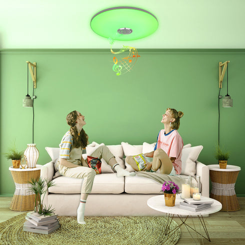 LED Deckenleuchte 60-72 W dimmbar mit Lautsprecher & RGB Light Sync