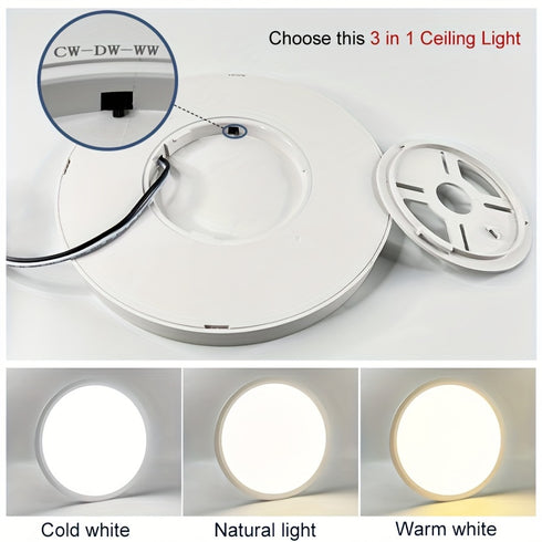 3-in-1 LED Deckenleuchte 44 W dimmbar