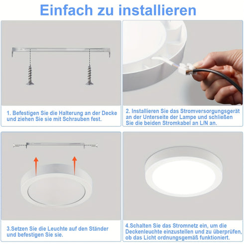LED Deckenleuchte Rund 18 W 5000 K flach Ø 23 cm