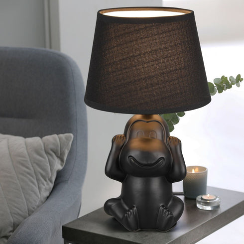 Keramik Tischlampen-Set | Nachttischlampen mit Stoffschirm