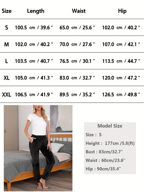 Damen Fleece Thermo Jogginghose | Warme Winterhose mit Taschen