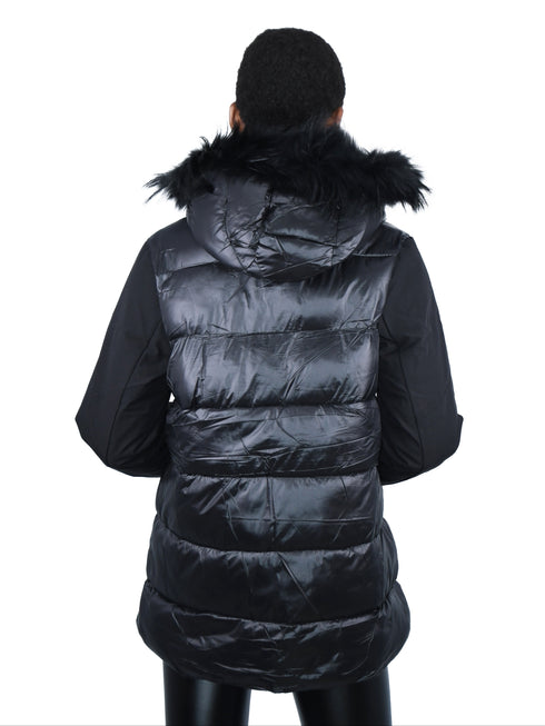 DAMEN WINTERPARKA MIT KAPUZE UND ECHTEM PELZ | NYLONMATERIAL