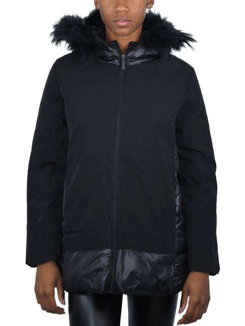 DAMEN WINTERPARKA MIT KAPUZE UND ECHTEM PELZ | NYLONMATERIAL