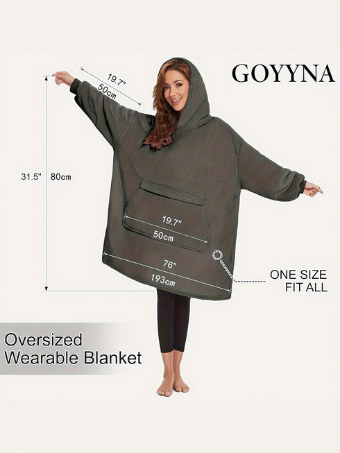 Übergroße kuschelige Kapuzendecke mit Ärmeln & Taschen | Bequem & Warm