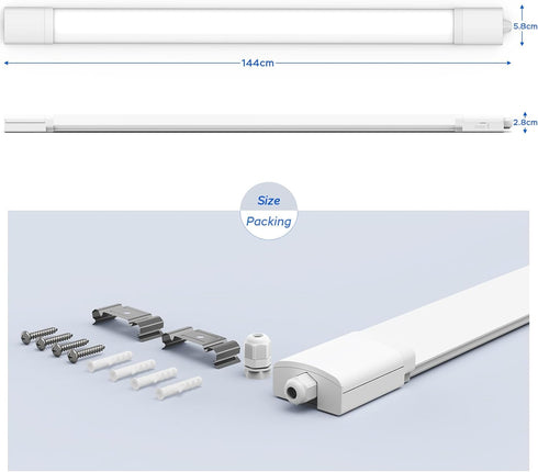 Serena LED Feuchtraumleuchte 120 cm 36W IP65 | Shiraki