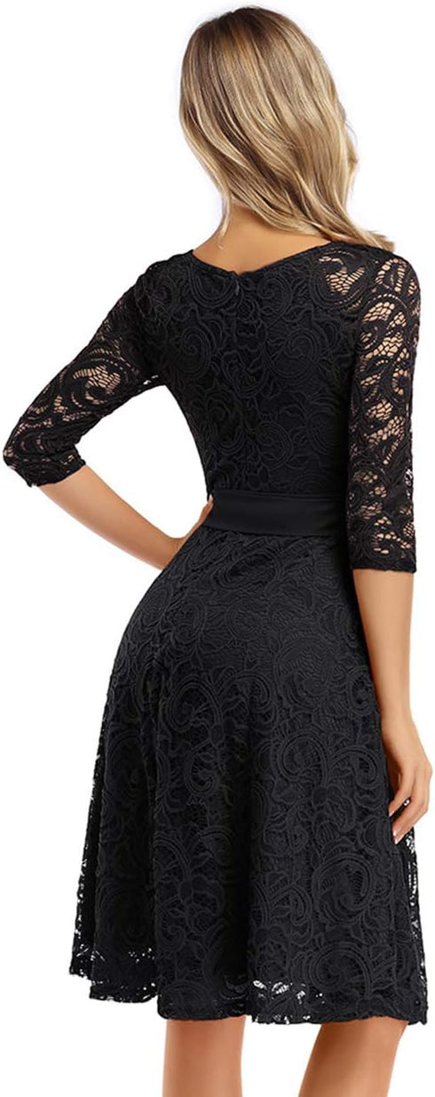 Mieki Vintage Brautjungfernkleid – Knielang, Spitze, Cocktailkleid, Hochzeitskleid