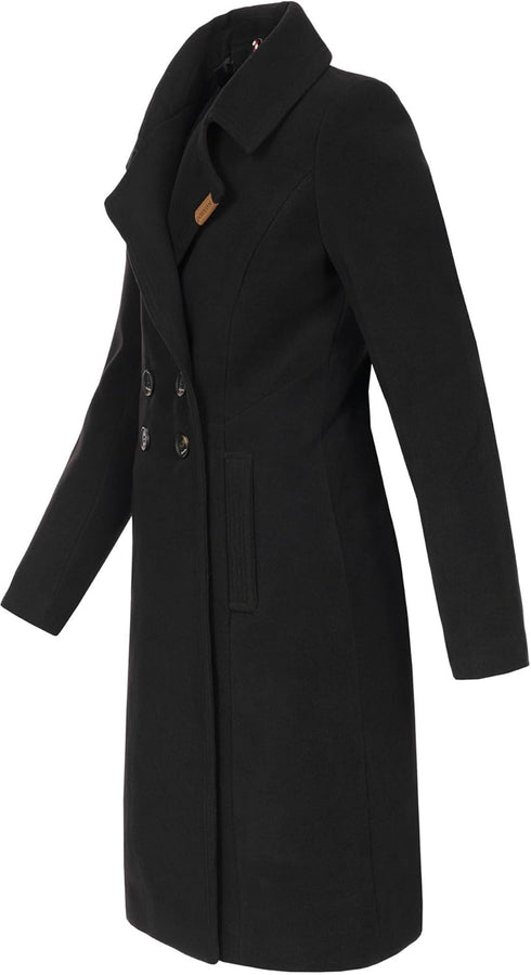 Annalise Damen Winter Trenchcoat mit Kunstfell-Kapuze