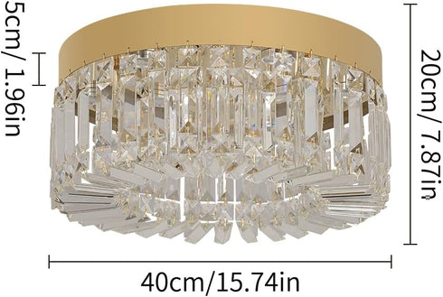 Alva LED Kristall Kronleuchter Deckenleuchte Gold | Shiraki