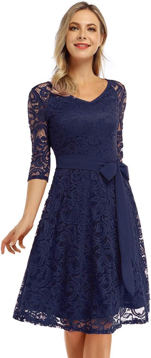 Mieki Vintage Brautjungfernkleid – Knielang, Spitze, Cocktailkleid, Hochzeitskleid