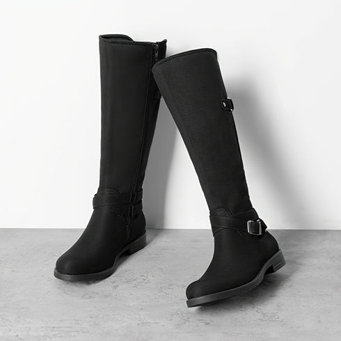 DAMEN KNIEHOHE STIEFEL – SCHNALLENRIEMEN LANGE FREIZEITSTIEFEL