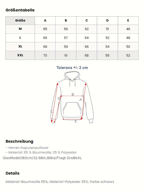 Firon's Herren Sweatshirt mit dicker Winterkapuze - Lockere Passform und Taschen