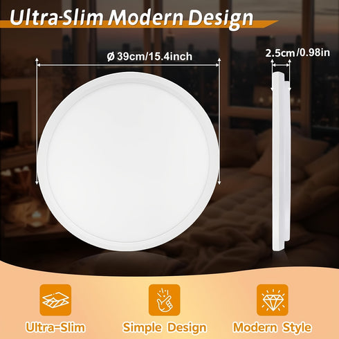 Deckenleuchte LED 39cm dimmbar mit Fernbedienung