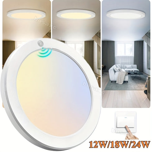 LED Deckenlichtpanel mit Bewegungssensor 12W 3 Farbwechsel