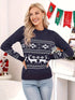 Damen Weihnachts-Pullover – Bequemer Langarm mit Rentier & Schneeflocken