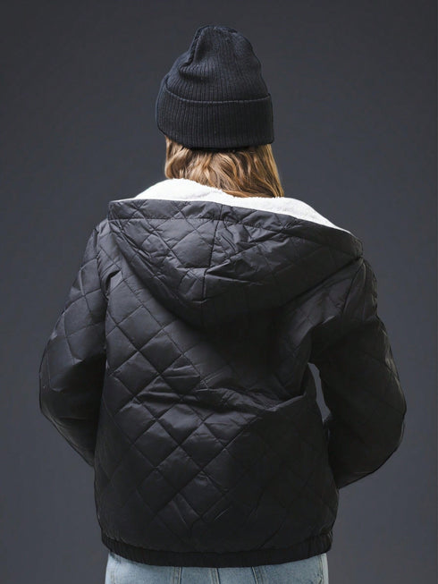 DAMEN WINTERJACKE MIT KAPUZE IN SCHWARZ | SCHWERE QUALITÄT