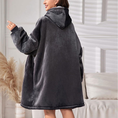 Übergroße Kapuzendecke | Tragbare Kuscheldecke mit Kapuzenärmeln und Tasche