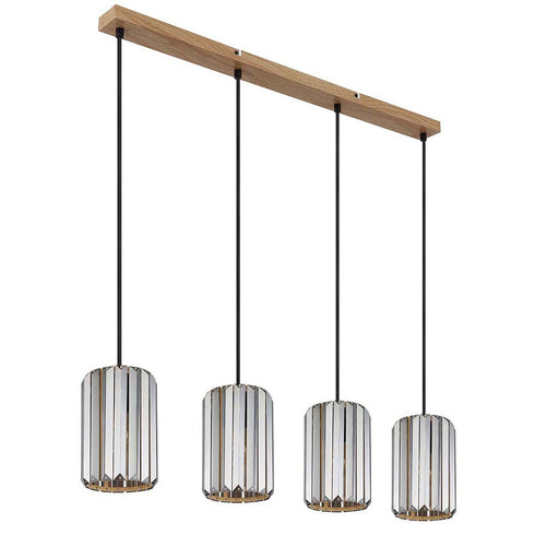 Sigrid 4-Glühbirnen-Hängelampe aus Rauchglas | moderne Pendelleuchte