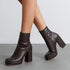 DAMEN-SCHWARZ-STIEFELETTEN MIT BLOCKABSATZ