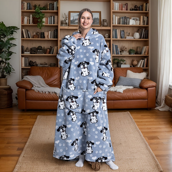 Ultragemütliche übergroße Kapuzendecke mit riesiger Tasche | Superweich und Warm