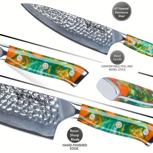 Shigure 20 cm Damast-Kochmesser mit VG10-Kern | Shiraki