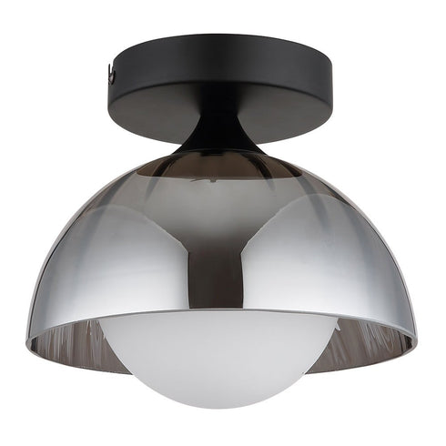Solveig Retro Deckenleuchte Rauchglas modern für Flur Wohnzimmer