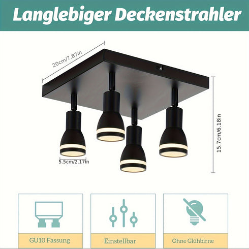 Schwenkbare Deckenleuchte Industriell | Skandinavisch