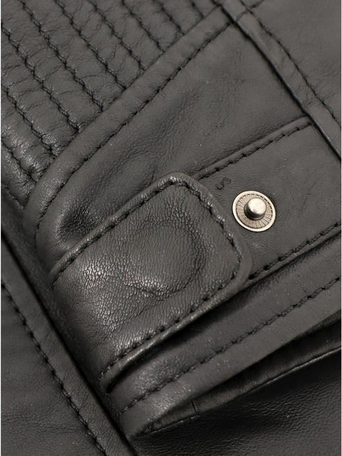 Helgarnox Herren Lederjacke mit Kapuze – echtes Lammleder