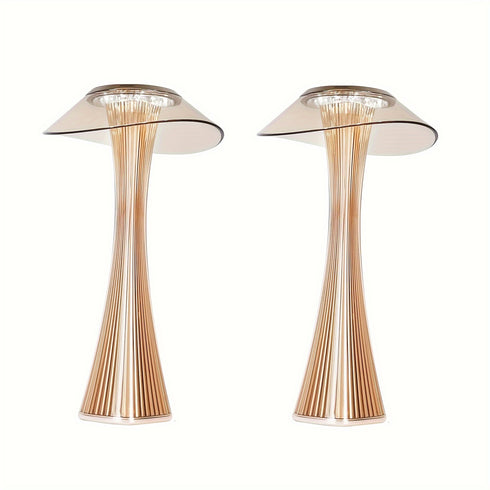 LED Tischlampe Touch dimmbar rauchgrau – USB Akku Nachttischlampe