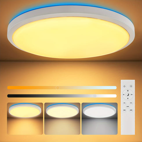 LED Deckenleuchte 36W dimmbar rund | flach Fernbedienung 3 Farbtemperaturen
