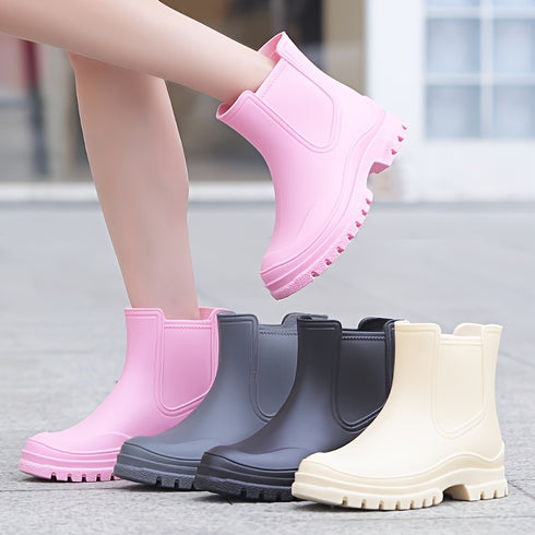 DAMEN SLIP-ON PLATEAU-GARTENSTIEFEL BEQUEMES LAUFEN STÜTZENDE SCHUHE ALLTAGS-SCHUHE