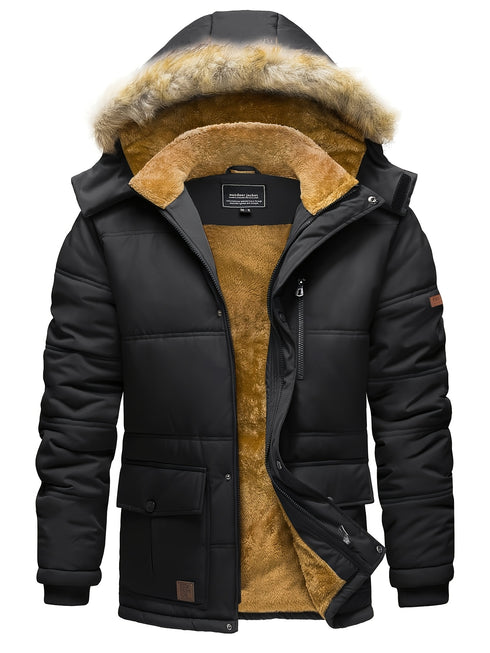 Valkarion Herren Winter Parka Jacke– Fleece gefüttert robust warm