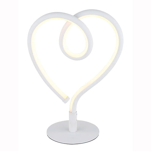 LED Herz Tischlampe Weiß – Nachtlicht für Schlafzimmer Wohnzimmer und Kinderzimmer