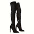 Damen Überknee Stiletto Stiefel mit Spitzem Zeh und Reißverschluss