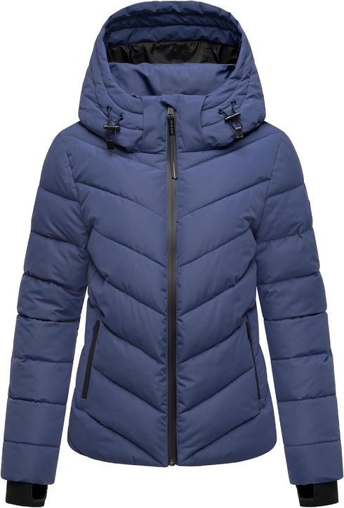 Liora Damen Winter-Steppjacke mit abnehmbarer Kapuze