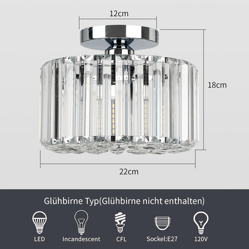 Alina Crystal Chandelier Ceiling Light K9 E27