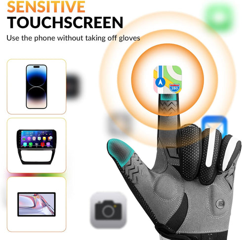 KomfortFäustlinge - Beheizte Fäustlinge für kalte Tage, Touchscreen-kompatibel, winddicht, ideal zum Radfahren und Wandern, Größen M-2XL