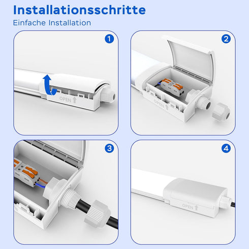 Serena LED Feuchtraumleuchte 120 cm 36W IP65 | Shiraki